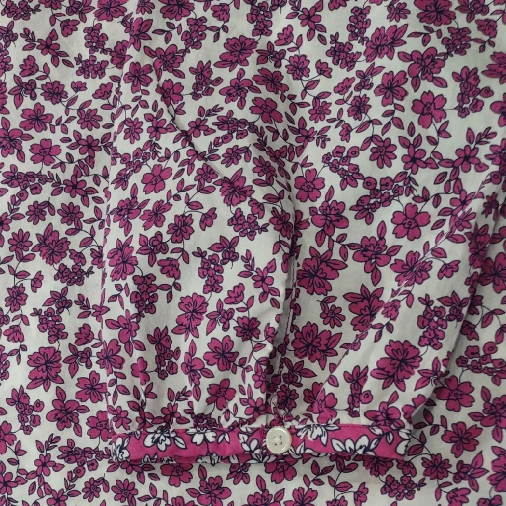 J.CREW , Size L,Floral Purple and White Blouse - Picture 15 of 16